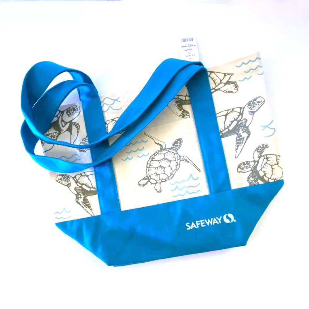 Safeway Hawaii Mini Canvas Tote Lunch Bag Sea Turtle "Honu" 🐢 Rare! NWT - Picture 4 of 4